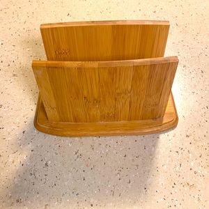 Bamboo natural wood napkin/letter holder